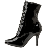 Black Patent 10,5 cm VANITY-1020 Flat Ankle Calf Boots Women