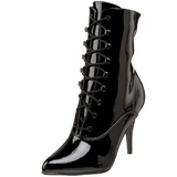 Black Patent 10,5 cm VANITY-1020 Flat Ankle Calf Boots Women