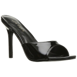 Black Patent 10 cm CLASSIQUE-01 big size mules shoes