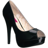 Black Patent 13,5 cm CHLOE-01 big size pumps shoes