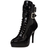 Black Patent 13,5 cm INDULGE-1026 Platform Ankle Calf Boots