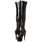 Black Patent 18 cm ADORE-3050 Platform Thigh High Boots