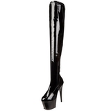 Black Patent 18 cm ADORE-3063 Platform Thigh High Boots