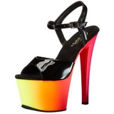 Black Patent 18 cm RAINBOW-309UV High Heeled Sandal Neon Platform