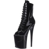 Black Patent 20 cm FLAMINGO-1021 womens platform soled ankle boots