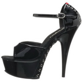 Black Red 15 cm DELIGHT-660FH Corset High Heel Shoes