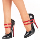 Black Red 15 cm DOMINA-442 Womens Shoes with High Heels