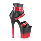 Black Red 20 cm FLAMINGO-800-15 Platform High Heels Shoes