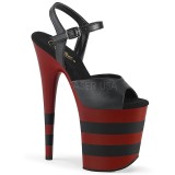 Black Red 20 cm FLAMINGO-809SR platform pleaser high heels shoes