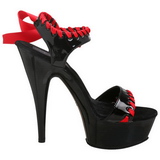 Black Red Shiny 15 cm DELIGHT-615 High Heels Stiletto Shoes