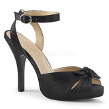 Black Satin 12,5 cm EVE-01 big size sandals womens