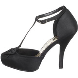 Black Satin 12 cm retro vintage CUTIEPIE-12 Pumps with low heels