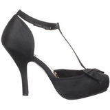 Black Satin 12 cm retro vintage CUTIEPIE-12 Pumps with low heels