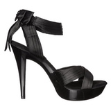 Black Satin 13 cm COCKTAIL-568 High Heeled Sandal Shoes