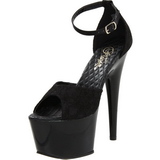 Black Satin 18 cm Pleaser ADORE-768 High Heels Platform