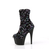 Black Sequins 18 cm ADORE-1042SQ high heels ankle boots platform