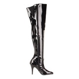 Black Shiny 10,5 cm VANITY-3010 Thigh High Boots for Men