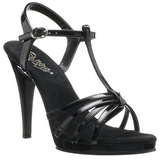 Black Shiny 12 cm FLAIR-420 Womens High Heel Sandals