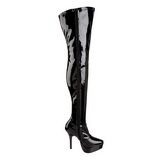 Black Shiny 13,5 cm INDULGE-3000 Platform Over Knee Boots