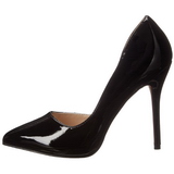 Black Shiny 13 cm AMUSE-22 Low Heeled Classic Pumps Shoes