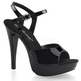 Black Shiny 13 cm COCKTAIL-509 Platform High Heeled Sandal