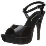 Black Shiny 13 cm COCKTAIL-509 Platform High Heeled Sandal