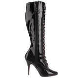 Black Shiny 13 cm SEDUCE-2020 High Heeled Womens Boots for Men