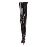 Black Shiny 13 cm SEDUCE-3010 Thigh High Boots for Men