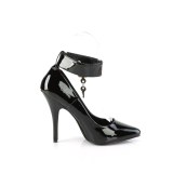 Black Shiny 13 cm SEDUCE-432 Stiletto Pumps for Men