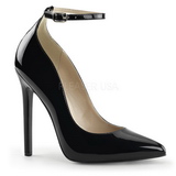 Black Shiny 13 cm SEXY-23 Low Heeled Classic Pumps Shoes