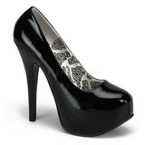 Black Shiny 14,5 cm Burlesque BORDELLO TEEZE-06 Platform Pumps