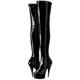 Black Shiny 15,5 cm DELIGHT-3000 High Heeled Overknee Boots