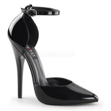 Black Shiny 15 cm DOMINA-402 High Heel Pumps for Men