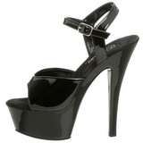 Black Shiny 15 cm KISS-209 Platform High Heels Shoes