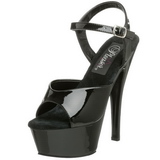 Black Shiny 15 cm KISS-209 Platform High Heels Shoes