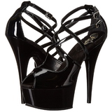 Black Shiny 15 cm Pleaser DELIGHT-612 Platform Pumps