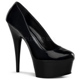 Black Shiny 15 cm Pleaser DELIGHT-685 Platform Pumps