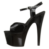 Black Shiny 18 cm ADORE-709 Platform High Heels Shoes