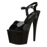 Black Shiny 18 cm ADORE-709 Platform High Heels Shoes