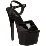 Black Shiny 18 cm Pleaser SKY-309 Platform High Heels Shoes