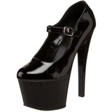 Black Shiny 18 cm Pleaser SKY-387 Platform Pumps