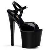 Black Shiny 19 cm Pleaser TABOO-709 High Heels Platform