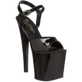 Black Shiny 19 cm Pleaser TABOO-709 High Heels Platform