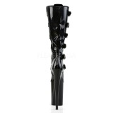 Black Shiny 23 cm Pleaser INFINITY-2049 Platform Knee Boots