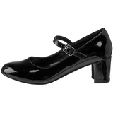 Black Shiny 5 cm SCHOOLGIRL-50 Low Heeled Classic Pumps Shoes