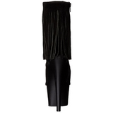 Black Suede 18 cm ADORE-1019 womens fringe ankle boots high heels