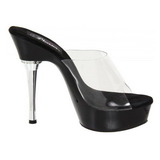 Black Transparent 14 cm Pleaser ALLURE-601 Mules High Heels Platform