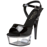 Black Transparent 15 cm CAPTIVA-609 High Heels Platform