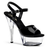 Black Transparent 15 cm Pleaser KISS-209 High Heels Platform