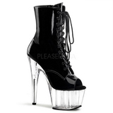 Black Transparent 18 cm ADORE-1021 womens platform soled ankle boots